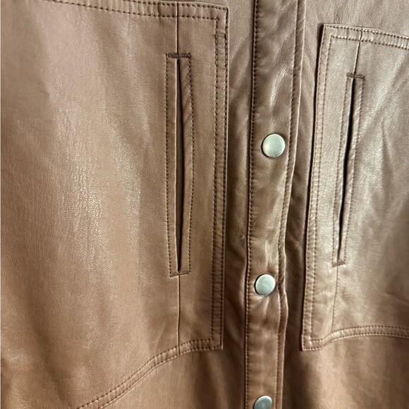 Free People Easy Rider Faux Leather Shacket NWOT M - Picture 5 of 11